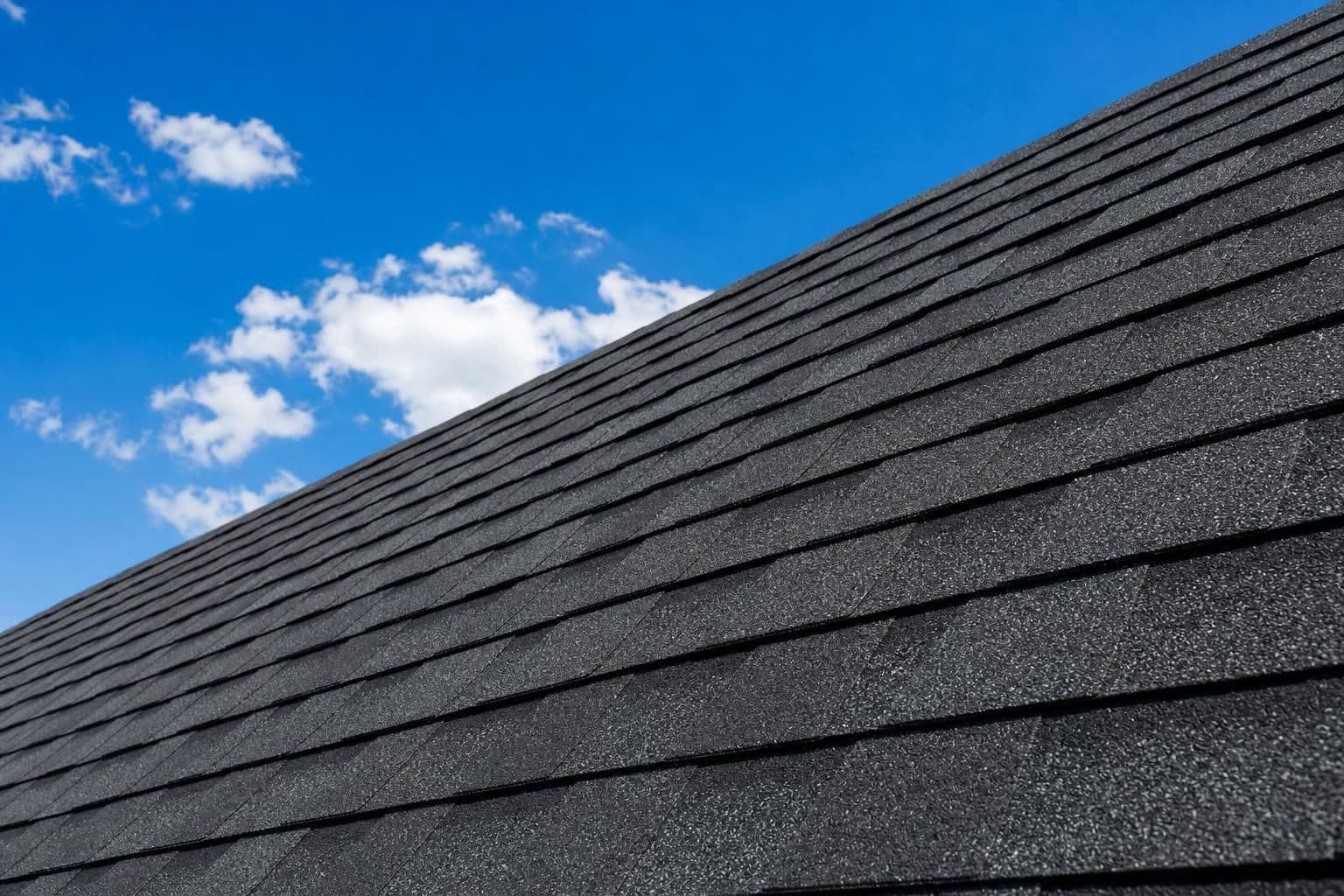 Close-up of new architectural asphalt shingles